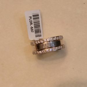 Finger ring for male and female in palladium with 0.44 CT diamonds