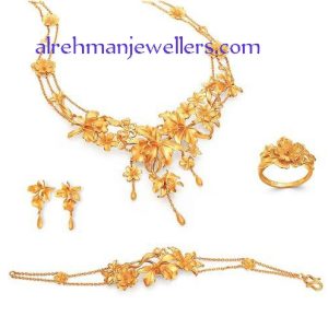 Gold necklace set 22k weight: 63-000 grams